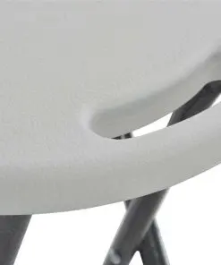 vidaXL Folding Bar Stools 2 pcs HDPE and Steel White