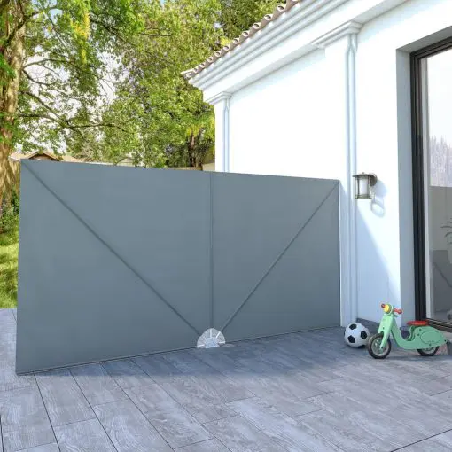 vidaXL Collapsible Terrace Side Awning Grey 400×200 cm