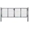 vidaXL Mesh Garden Gate Galvanised Steel 289×100 cm Grey