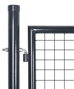 vidaXL Mesh Garden Gate Galvanised Steel 289×100 cm Grey