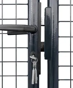 vidaXL Mesh Garden Gate Galvanised Steel 289×100 cm Grey