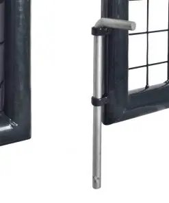 vidaXL Mesh Garden Gate Galvanised Steel 289×100 cm Grey