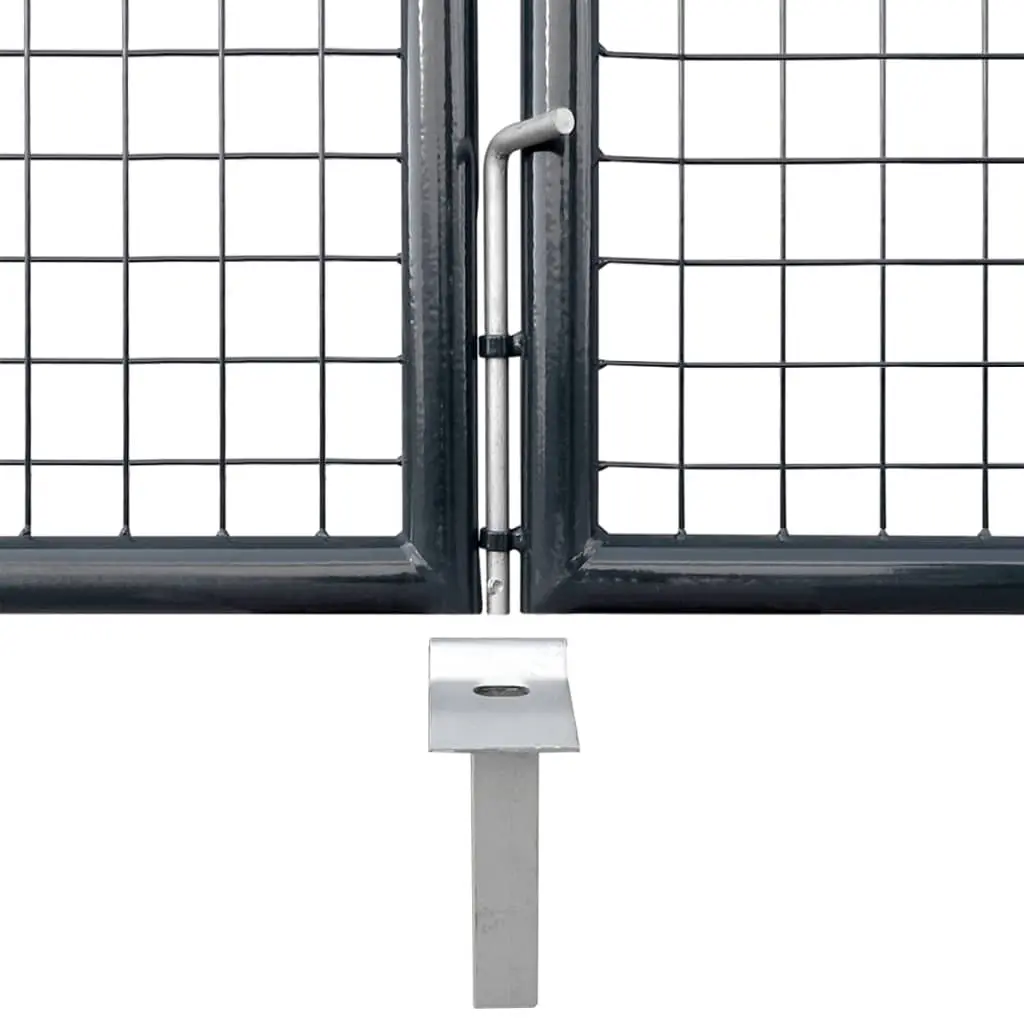 vidaXL Mesh Garden Gate Galvanised Steel 289×100 cm Grey