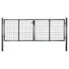 vidaXL Mesh Garden Gate Galvanised Steel 289×125 cm Grey vidaXL Mesh Garden Gate Galvanised Steel 289×125 cm Grey
