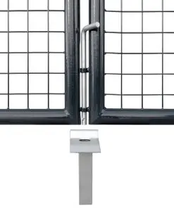 vidaXL Mesh Garden Gate Galvanised Steel 289×125 cm Grey