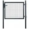 vidaXL Mesh Garden Gate Galvanised Steel 85.5×75 cm Grey