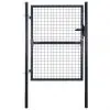 vidaXL Mesh Garden Gate Galvanised Steel 85.5×150 cm Grey