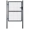 vidaXL Mesh Garden Gate Galvanised Steel 85.5×200 cm Grey