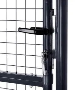 vidaXL Mesh Garden Gate Galvanised Steel 85.5×200 cm Grey