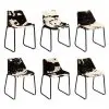vidaXL Dining Chair 6 pcs Genuine Goat Leather