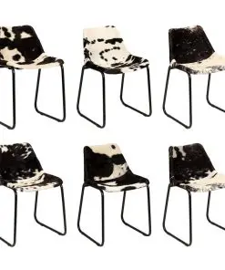 vidaXL Dining Chair 6 pcs Genuine Goat Leather