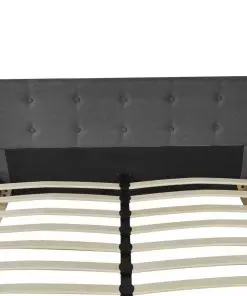 vidaXL Bed with Memory Foam Mattress Dark Grey Fabric Double Size
