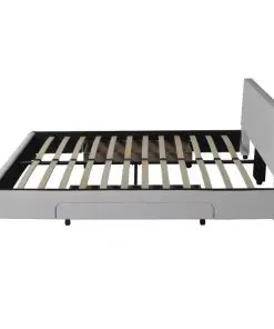 vidaXL Bed with Memory Foam Mattress White Faux Leather Queen Size