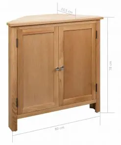 vidaXL Corner Cabinet 80×33.5×78 cm Solid Oak Wood