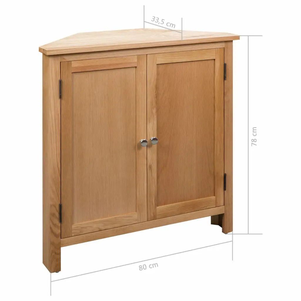 vidaXL Corner Cabinet 80×33.5×78 cm Solid Oak Wood
