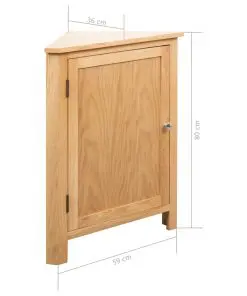 vidaXL Corner Cabinet 59x36x80 cm Solid Oak Wood