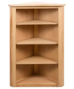 vidaXL Corner Shelf 59x36x100 cm Solid Oak Wood