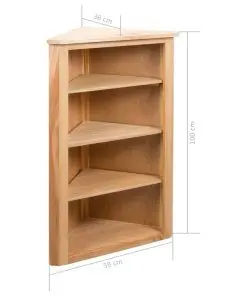 vidaXL Corner Shelf 59x36x100 cm Solid Oak Wood