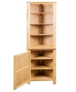 vidaXL Corner Cabinet 59x36x180 cm Solid Oak Wood