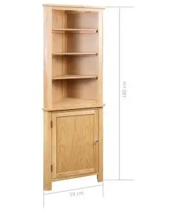 vidaXL Corner Cabinet 59x36x180 cm Solid Oak Wood