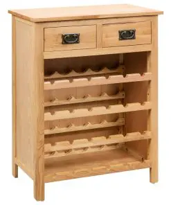 vidaXL Wine Cabinet 72x32x90 cm Solid Oak Wood