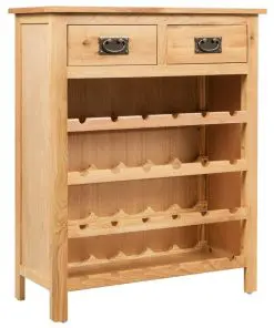 vidaXL Wine Cabinet 72x32x90 cm Solid Oak Wood