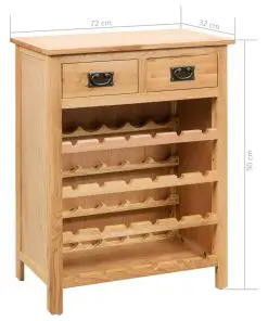 vidaXL Wine Cabinet 72x32x90 cm Solid Oak Wood
