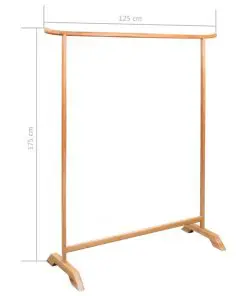 vidaXL Clothes Rack 125×175 cm Solid Oak Wood