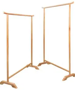 vidaXL Clothes Racks 2 pcs Solid Oak Wood
