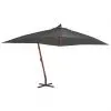 vidaXL Cantilever Umbrella with Wooden Pole 400×300 cm Anthracite