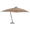 vidaXL Cantilever Umbrella with Wooden Pole 400×300 cm Taupe vidaXL Cantilever Umbrella with Wooden Pole 400×300 cm Taupe