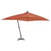vidaXL Cantilever Umbrella with Wooden Pole 400×300 cm Terracotta