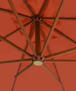 vidaXL Cantilever Umbrella with Wooden Pole 400×300 cm Terracotta