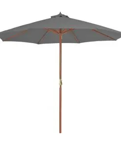 vidaXL Outdoor Parasol with Wooden Pole 300 cm Anthracite