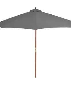 vidaXL Outdoor Parasol with Wooden Pole 300 cm Anthracite