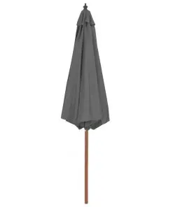 vidaXL Outdoor Parasol with Wooden Pole 300 cm Anthracite
