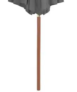 vidaXL Outdoor Parasol with Wooden Pole 300 cm Anthracite
