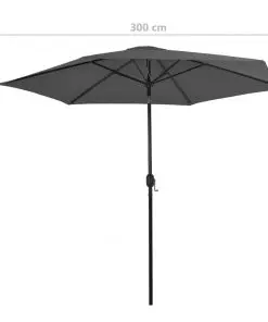 vidaXL Outdoor Parasol with Metal Pole 300 cm Anthracite