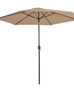 vidaXL Outdoor Parasol with Metal Pole 300 cm Taupe