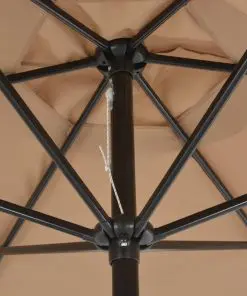 vidaXL Outdoor Parasol with Metal Pole 300 cm Taupe