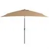 vidaXL Outdoor Parasol with Metal Pole 300×200 cm Taupe