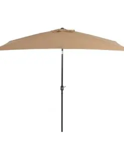 vidaXL Outdoor Parasol with Metal Pole 300×200 cm Taupe