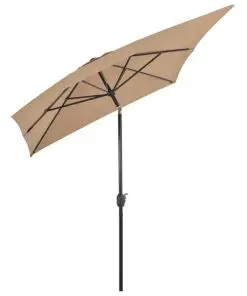 vidaXL Outdoor Parasol with Metal Pole 300×200 cm Taupe