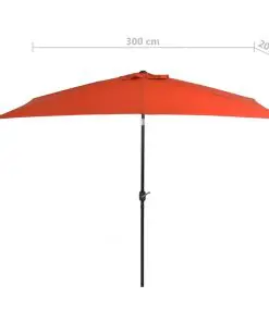 vidaXL Outdoor Parasol with Metal Pole 300×200 cm Terracotta