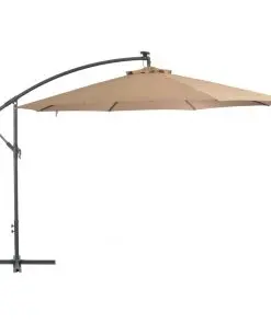 vidaXL Cantilever Umbrella with Aluminium Pole 350 cm Taupe