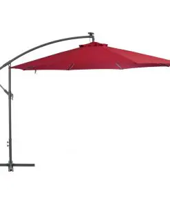 vidaXL Cantilever Umbrella with Aluminium Pole 350 cm Bordeaux Red