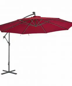 vidaXL Cantilever Umbrella with Aluminium Pole 350 cm Bordeaux Red