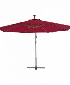vidaXL Cantilever Umbrella with Aluminium Pole 350 cm Bordeaux Red