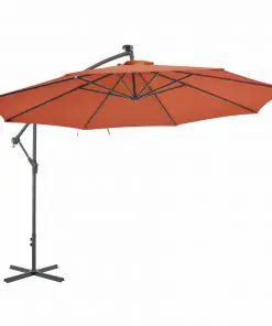 vidaXL Cantilever Umbrella with Aluminium Pole 350 cm Terracotta