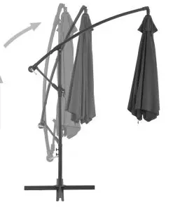 vidaXL Cantilever Umbrella with Aluminium Pole 300 cm Anthracite